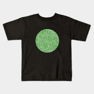 Green Cactus Pattern Kids T-Shirt